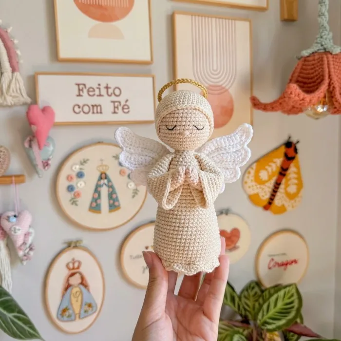 Amigurumi de anjo da guarda